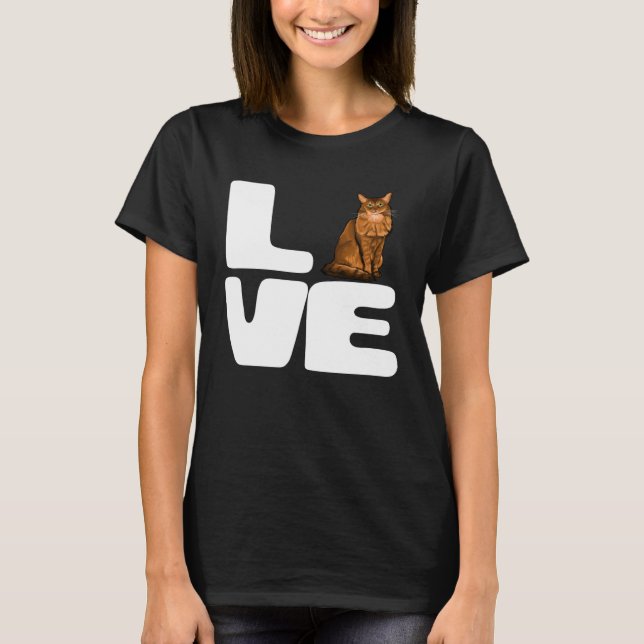 Camiseta Eu Amo Meu Gato Somali (Frente)