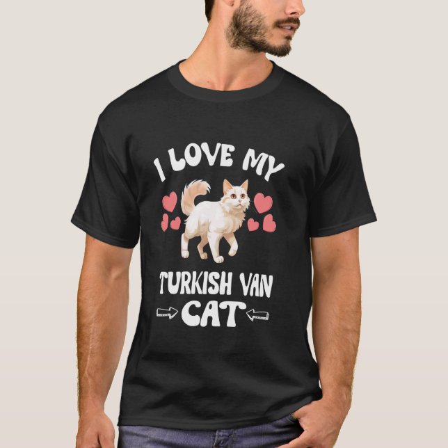 Camiseta Eu Amo Meu Gato Van Turco (Frente)