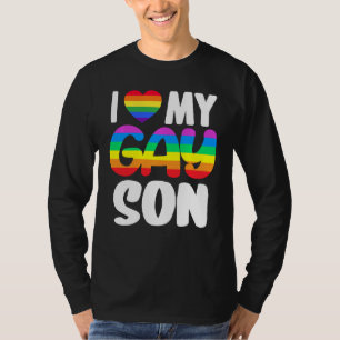 Camiseta Eu Amo Meu Gay Filho Orgulho LGBT Família Rainbow 