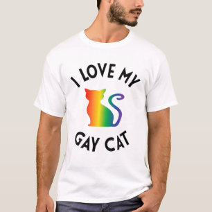 Camiseta Eu Amo Meu Gay Gato Engraçado Gatos LGBT Orreto