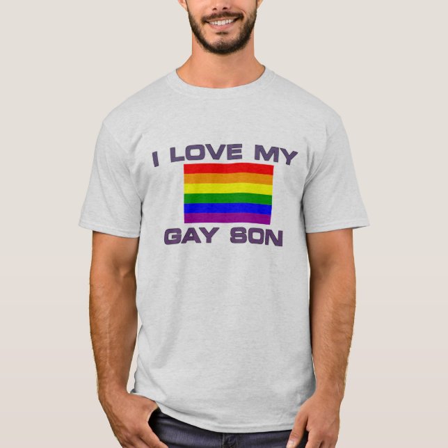 Camiseta Eu amo meu gay Rainbow flag Pride (Frente)