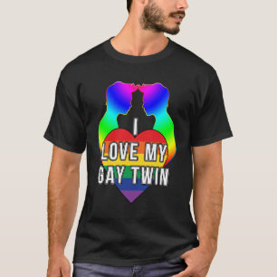 Camiseta EU AMO MEU GAY TWIN Lgbtq orgulho arco-íris