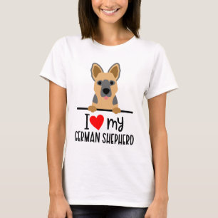 Camiseta Eu Amo Meu German shepherd