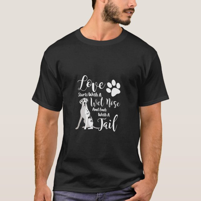 Camiseta Eu Amo Meu Grande Presente De Cachorro De Dane Har (Frente)