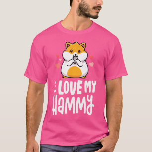 Camiseta Eu Amo Meu Hammy Cute Hamster Kawaii