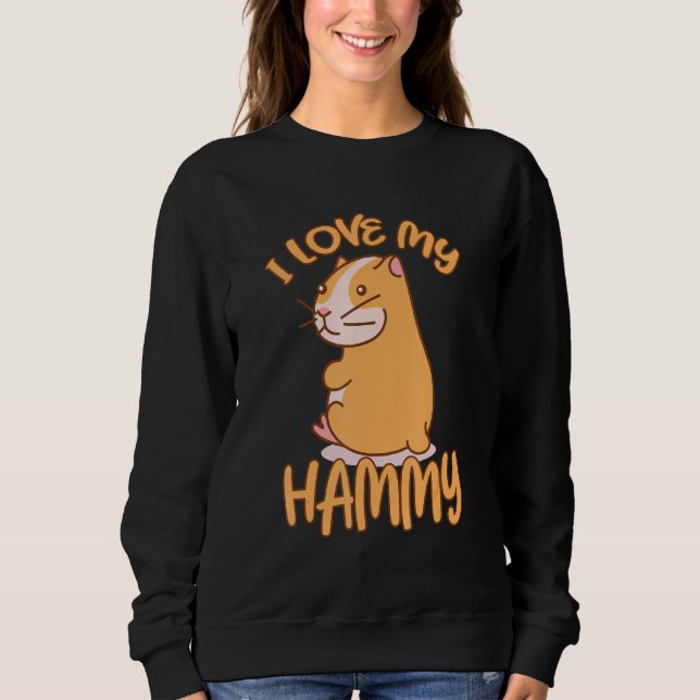 Camiseta Eu Amo Meu Hammy S Para Hamster Hammy 2 (Frente)