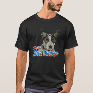 Camiseta Eu Amo Meu Heeler Azul