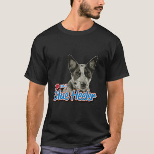 Camiseta Eu Amo Meu Heeler Azul