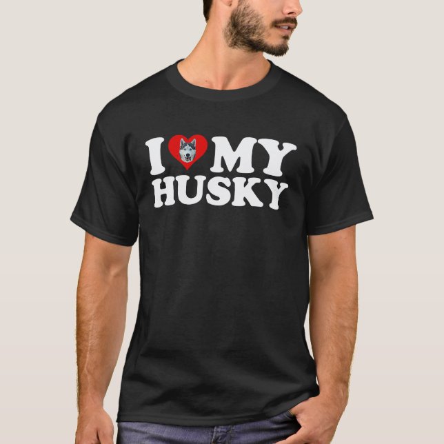 Camiseta Eu Amo Meu Husky (Frente)