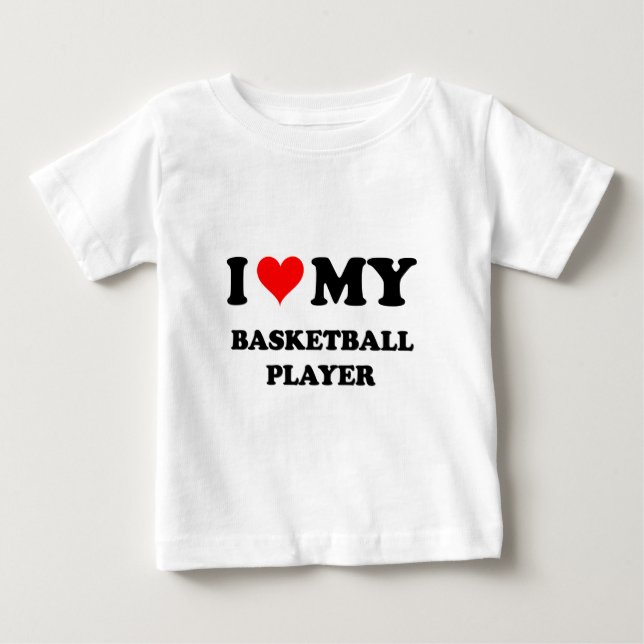 Camiseta Eu amo meu jogador de basquetebol (Frente)