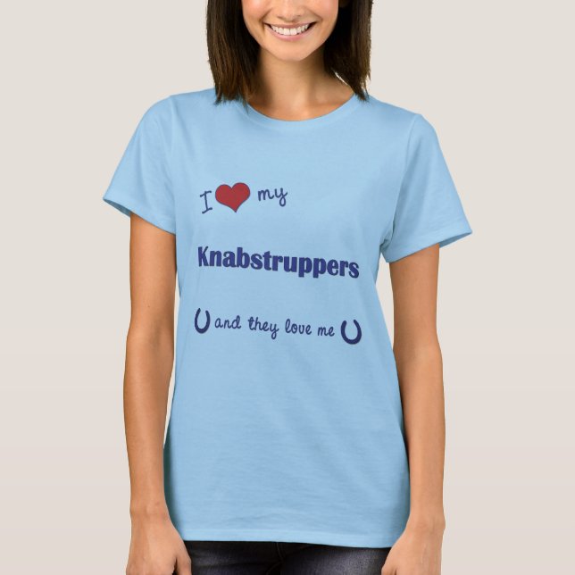 Camiseta Eu amo meu Knabstruppers (os cavalos múltiplos) (Frente)