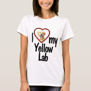 Camiseta Eu Amo Meu Laboratório Amarelo - Cachorro Fotográf