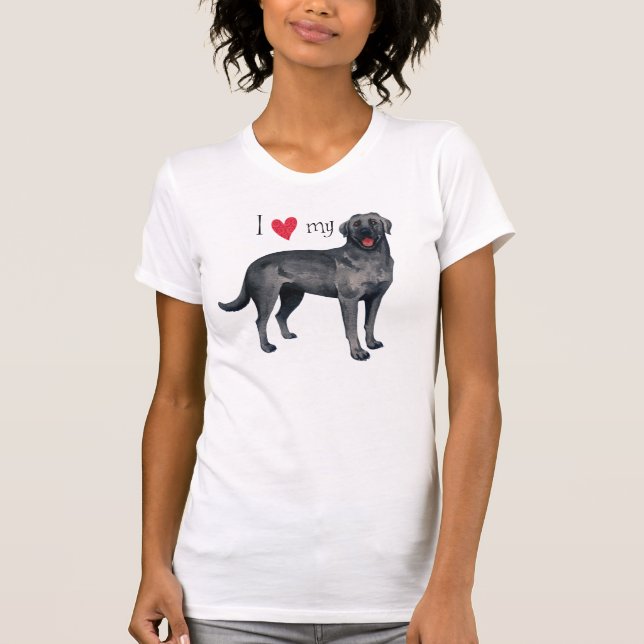 Camiseta Eu amo meu laboratório negro (Frente)