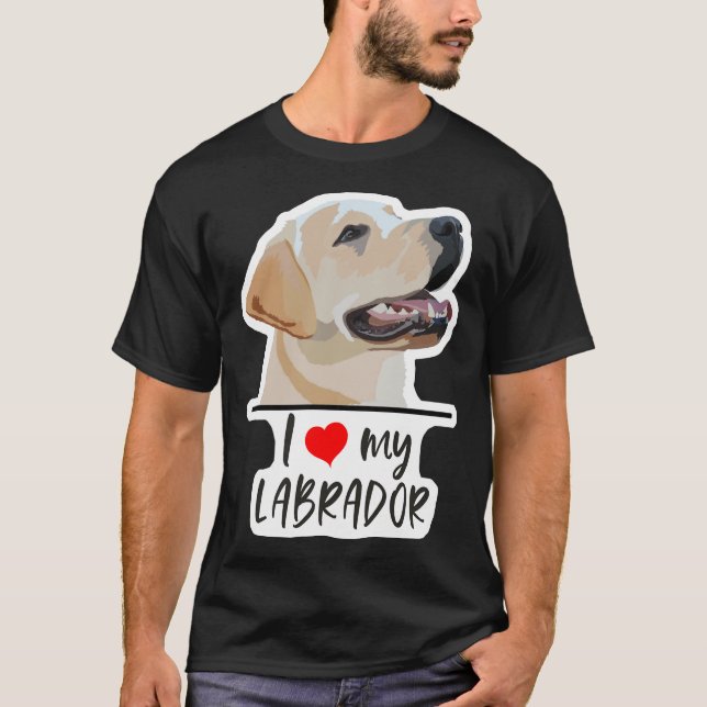 Camiseta Eu Amo Meu Labrador 35 (Frente)