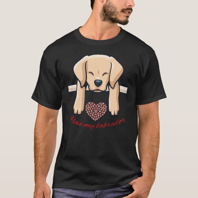 Camiseta Eu Amo Meu Labrador 62 (Frente)