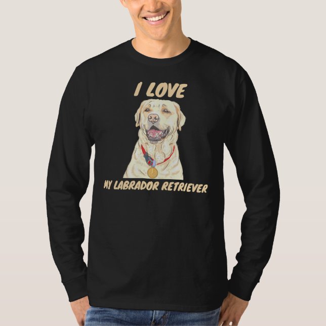 Camiseta Eu Amo Meu Labrador Retriever 214 (Frente)