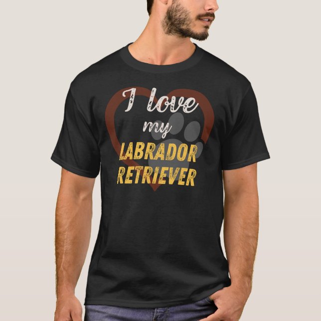 Camiseta Eu Amo Meu Labrador Retriever 39 (Frente)