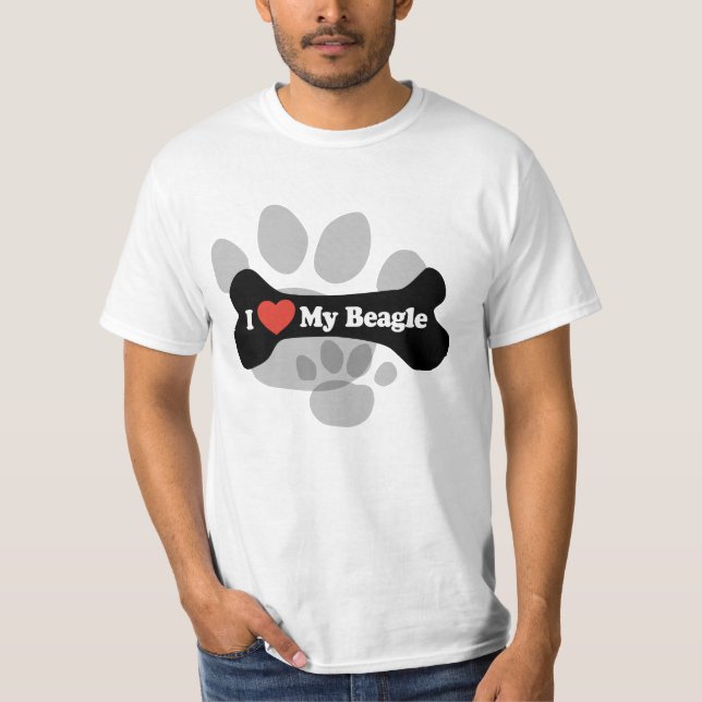 Camiseta Eu amo meu lebreiro - osso de cão (Frente)