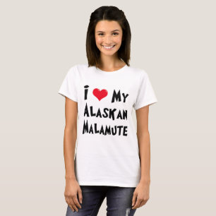 Camiseta Eu Amo Meu Malamute Do Alasca