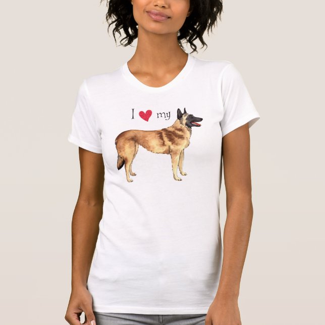 Camiseta Eu amo meu Malinois belga (Frente)