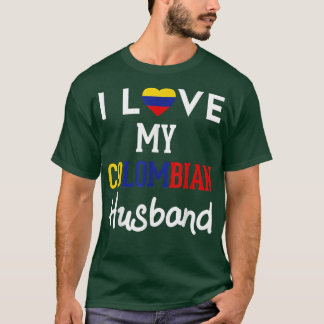 Camiseta Eu Amo Meu Marido Colombiano Orgulho Colômbia Flag
