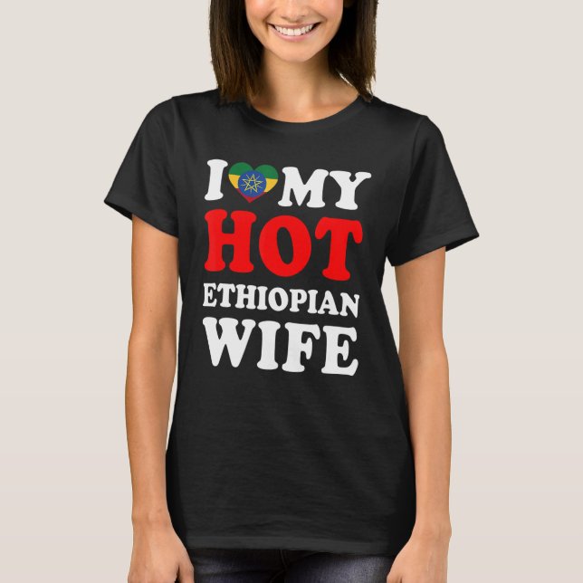 Camiseta Eu amo meu marido de mulher etíope (Frente)