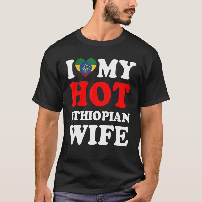 Camiseta Eu amo meu marido de mulher etíope (Frente)
