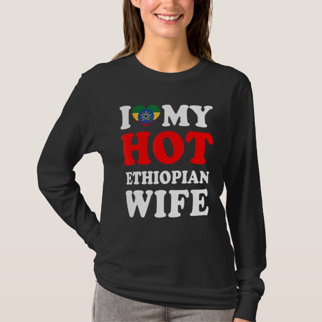 Camiseta Eu amo meu marido de mulher etíope (Frente)