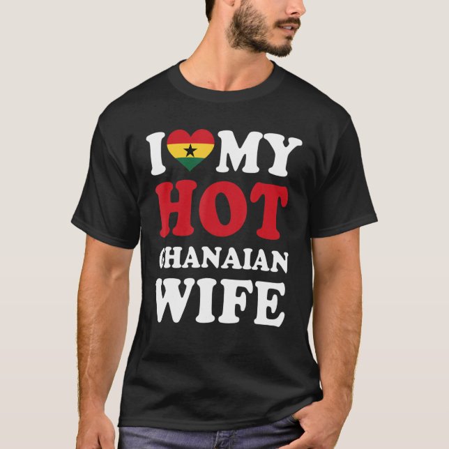 Camiseta Eu amo meu marido ganês-quente (Frente)