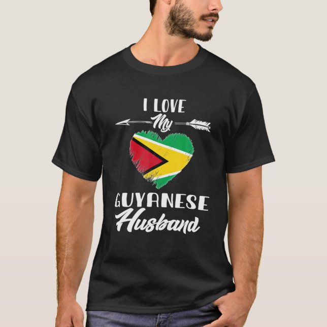 Camiseta Eu Amo Meu Marido Guianês Guiana (Frente)