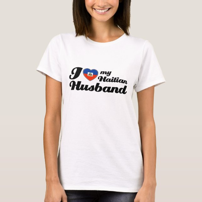 Camiseta Eu amo meu marido haitiano (Frente)