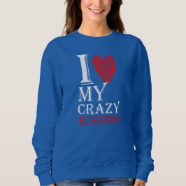 Camiseta Eu Amo Meu Marido Louco Purview Com Coração Vermel