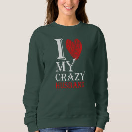Camiseta Eu Amo Meu Marido Louco Purview Com Coração Vermel