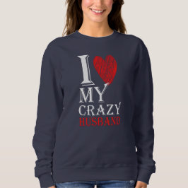 Camiseta Eu Amo Meu Marido Louco Purview Com Coração Vermel