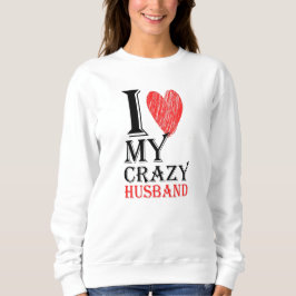 Camiseta Eu Amo Meu Marido Louco Purview Com Coração Vermel