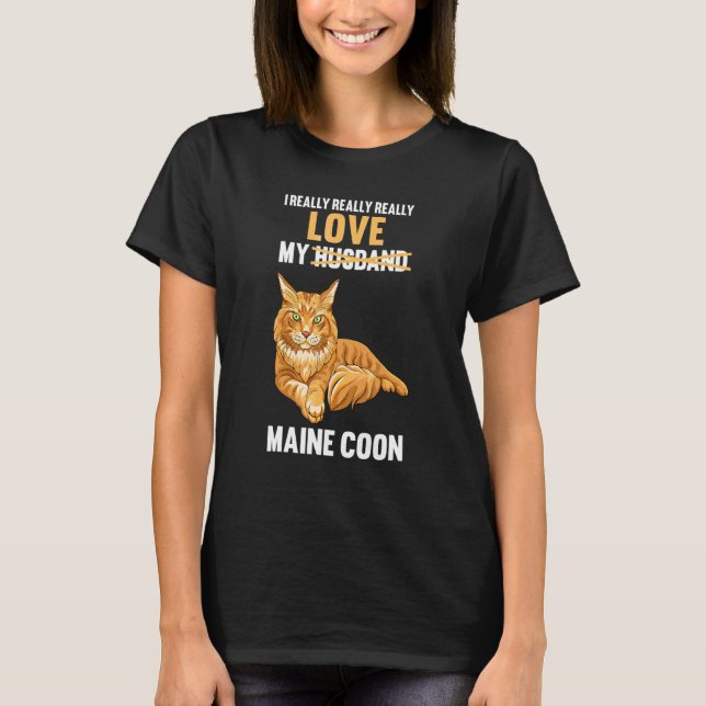 Camiseta Eu Amo Meu Marido Maine Coon (Frente)