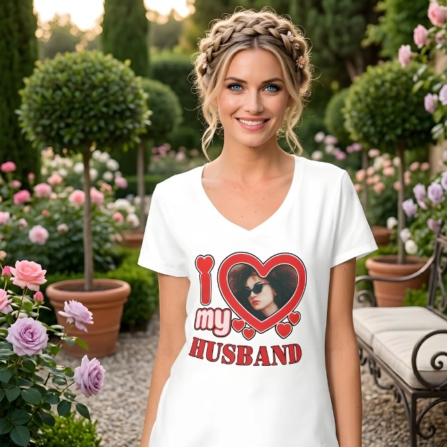 Camiseta Eu Amo Meu Marido Personalizado (Criador carregado)
