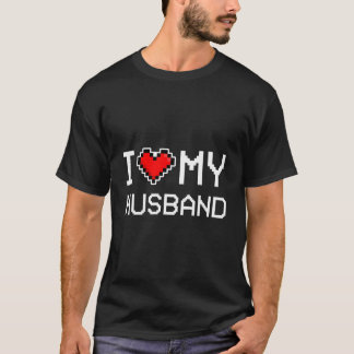 Camiseta Eu Amo Meu Marido Pixel Ele Gamer