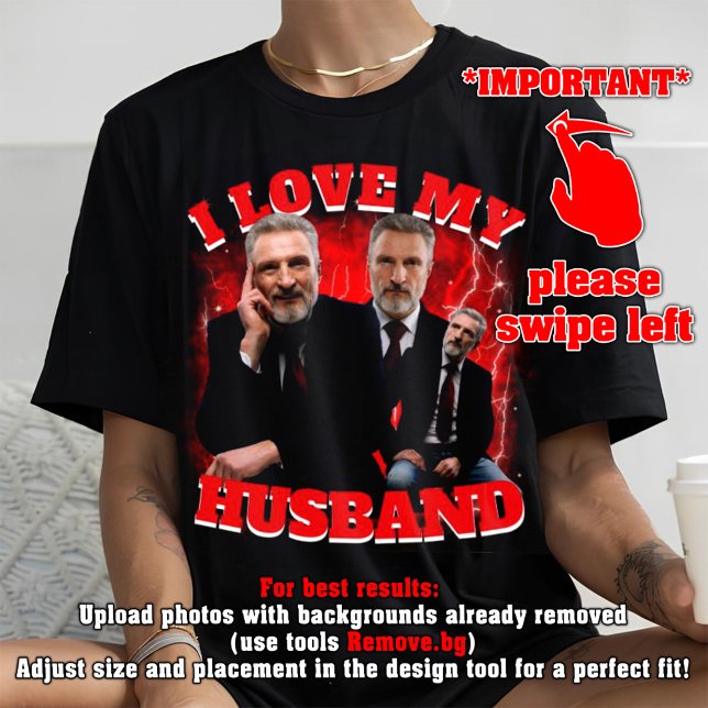 Camiseta eu amo meu marido presente personalizado do dia do (Criador carregado)