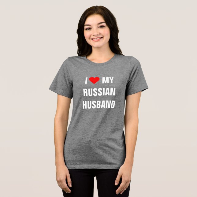 Camiseta "Eu Amo meu Marido Russo" (Frente Completa)