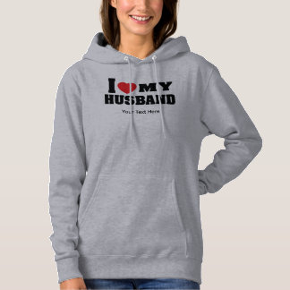 Camiseta Eu Amo Meu Marido texto com símbolo de coração ver