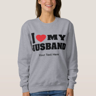Camiseta Eu Amo Meu Marido texto com símbolo de coração ver