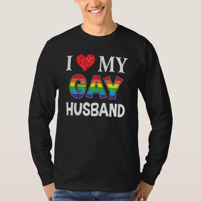 Camiseta Eu Amo Meu Marido Tia Lgbt Lésbica Arco-Íris Lésbi (Frente)