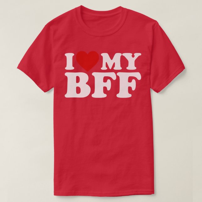 Camiseta Eu Amo Meu Melhor Amigo Da BFF (Frente do Design)