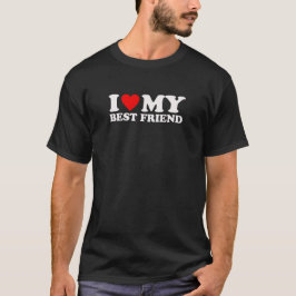 Camiseta Eu Amo Meu Melhor Amigo - Design de Texto Branco