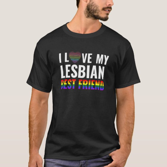Camiseta Eu Amo Meu Melhor Amigo Lgbt Lésbica Orgulho gay M (Frente)