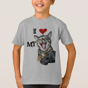 Camiseta Eu amo meu modelo customizável do gato