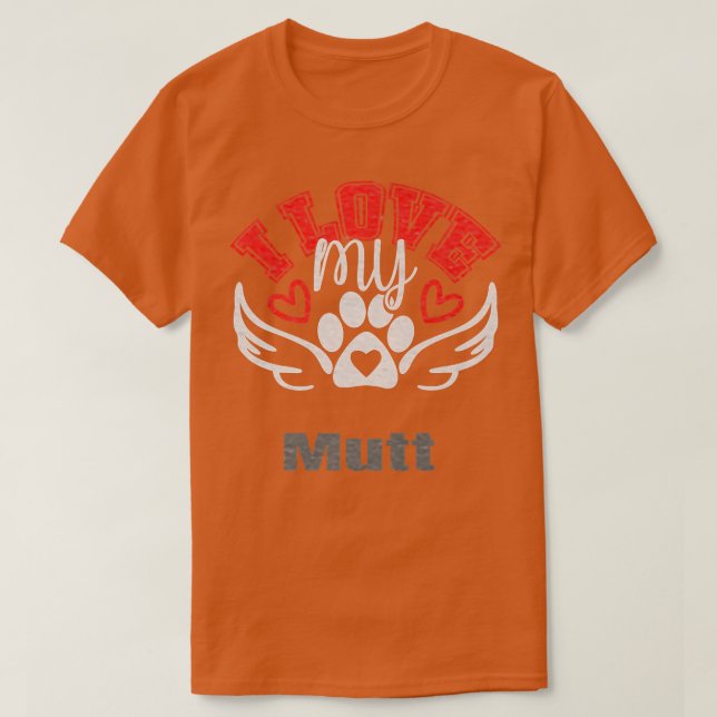 Camiseta Eu Amo Meu Mutt (Frente do Design)