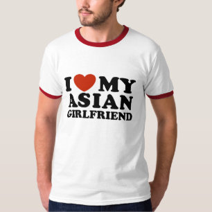 Camiseta Eu Amo Meu Namorada Asiático