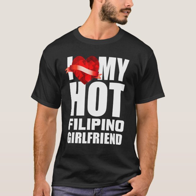 Camiseta Eu Amo Meu Namorada Cristal Louco Filipino. (Frente)